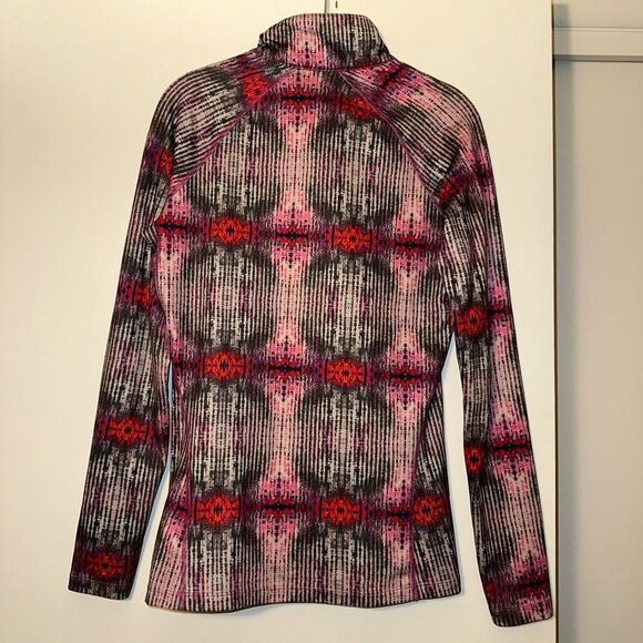 Nike Pro Combat Womens Pink Red Black Abstract Quarter Zip Medium EUC - Picture 7 of 13